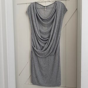 Elegant Gray Draped Dress